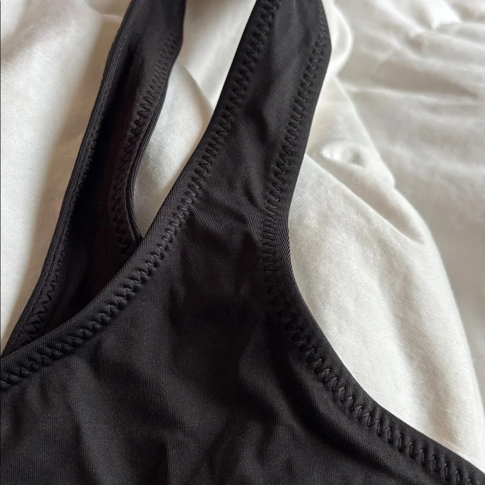 Skims black onyx recycled tank bikini top NWT size XL